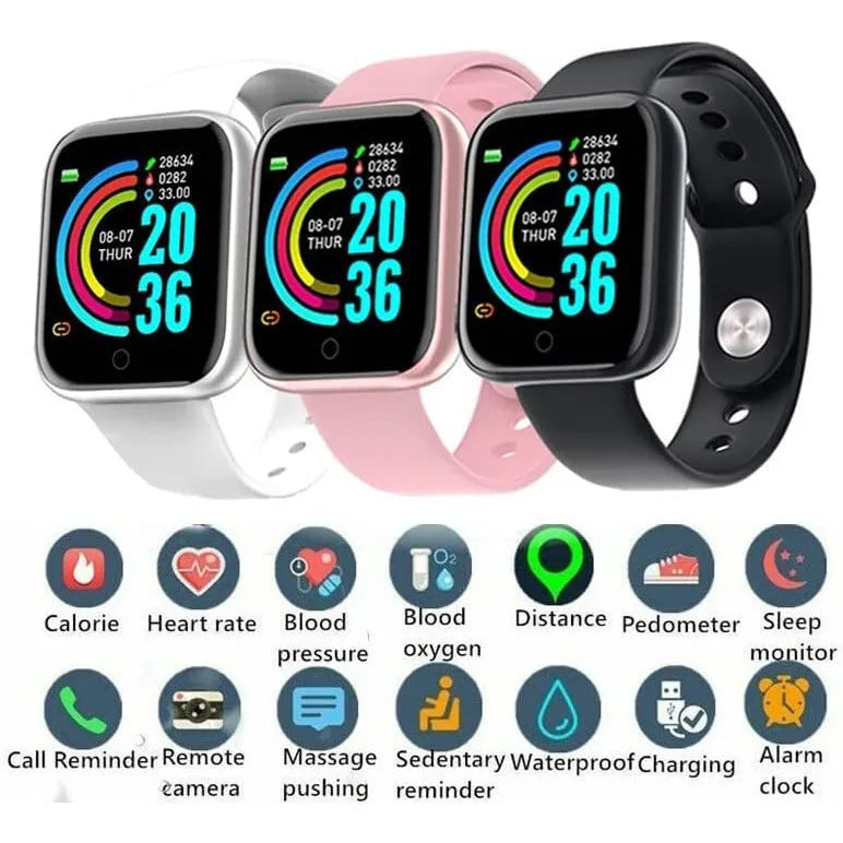Smartwatch D20 - Relógio Inteligente y68 Esportivo