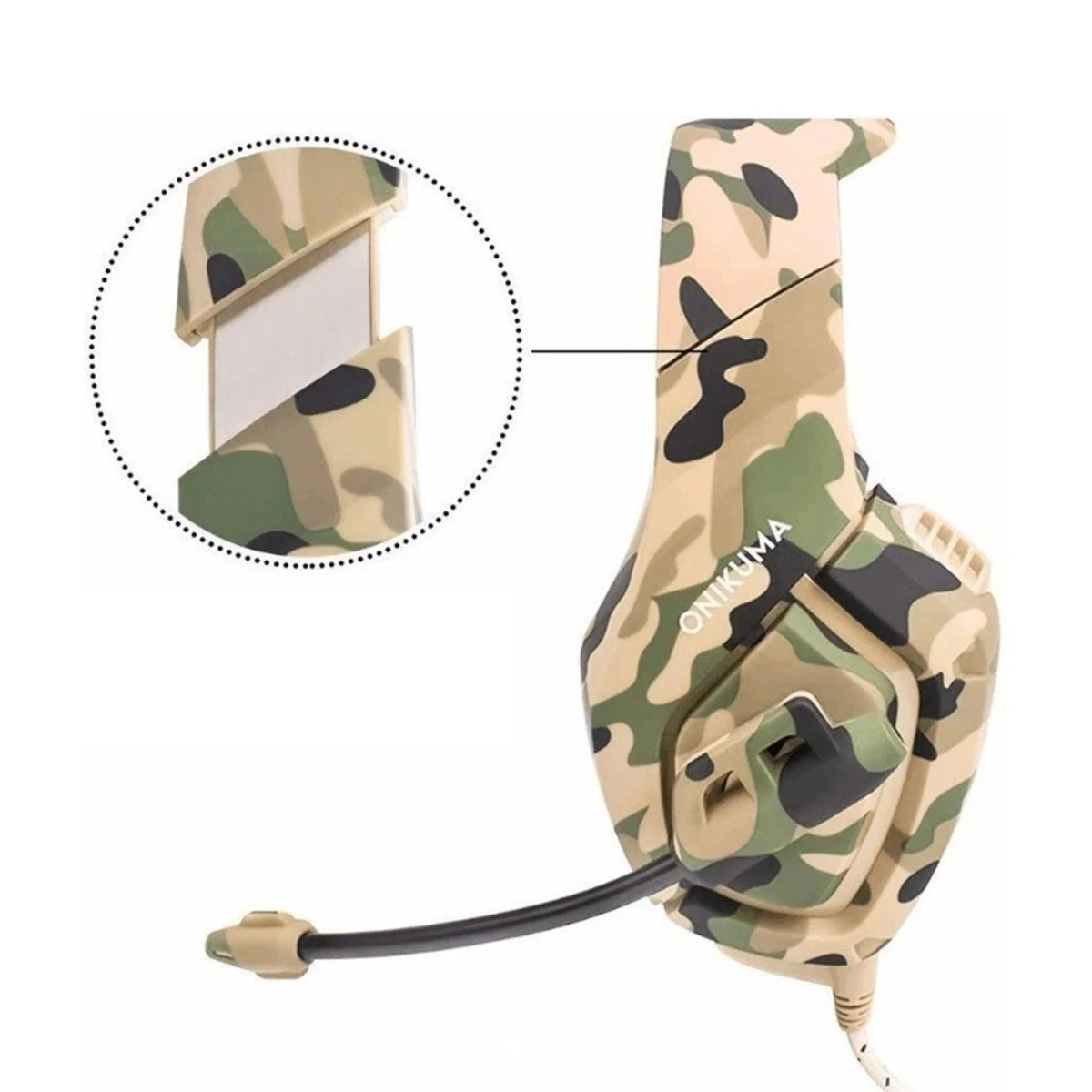 Headset Gamer Profissional Onikuma K1-B Camuflado Marrom
