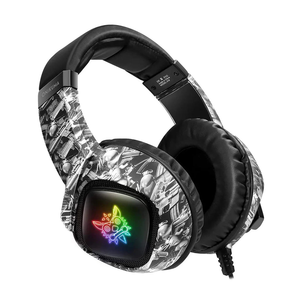 Headset Gamer Profissional Onikuma K19 Camuflado Cinza
