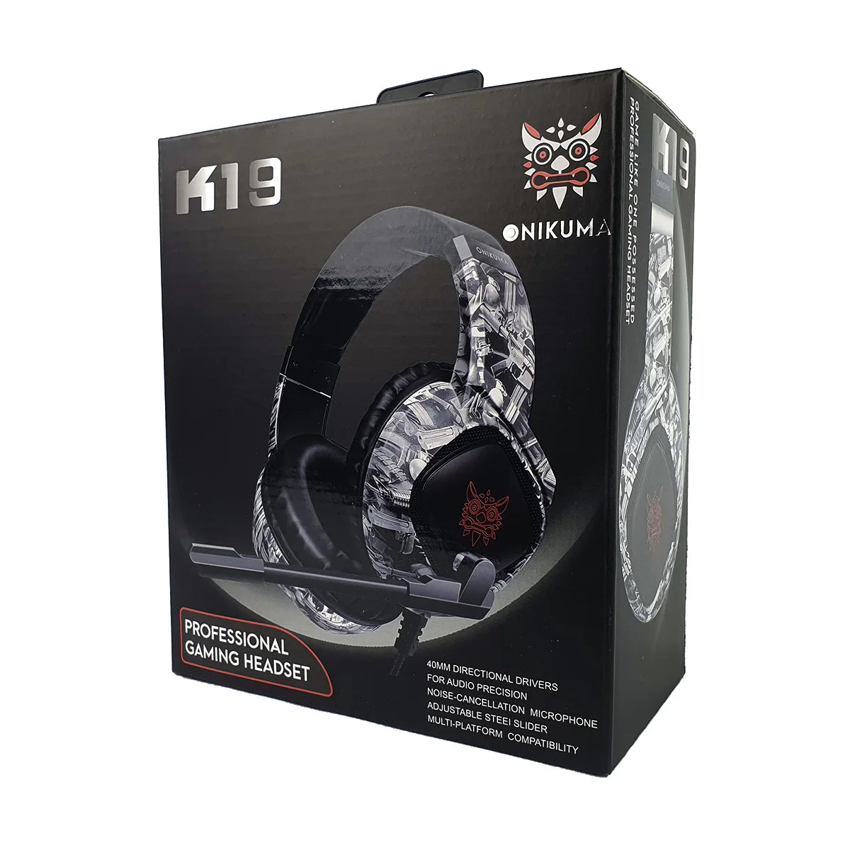 Headset Gamer Profissional Onikuma K19 Camuflado Cinza