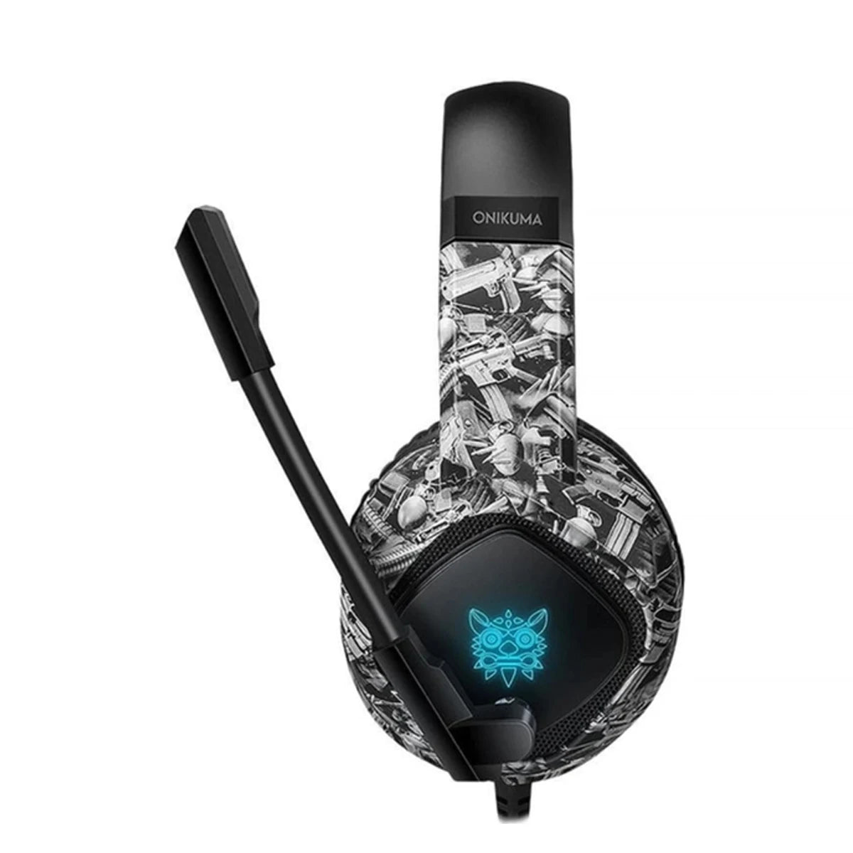 Headset Gamer Profissional Onikuma K19 Camuflado Cinza