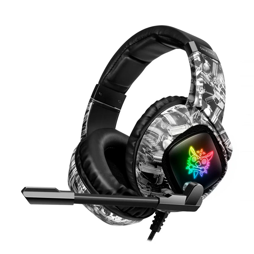 Headset Gamer Profissional Onikuma K19 Camuflado Cinza