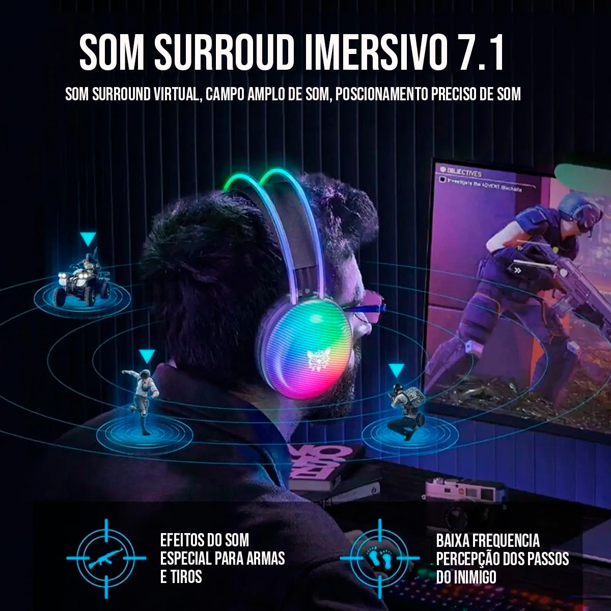 Headset Gamer Profissional Onikuma X29 Preto