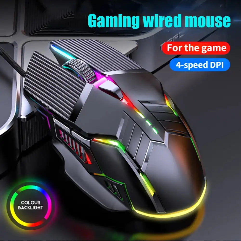 Mouse Gamer, 6 botões LED, Mouse silencioso para PC, Laptop, 3200DPI