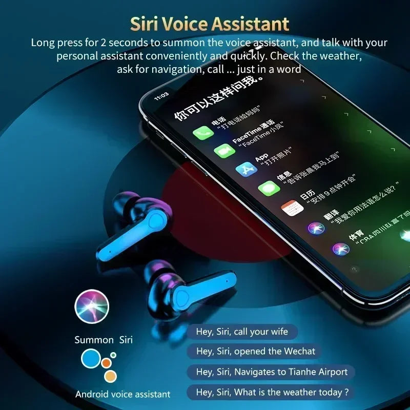 Fones de Ouvido Bluetooth TWS 5.3, Fones Sem Fio