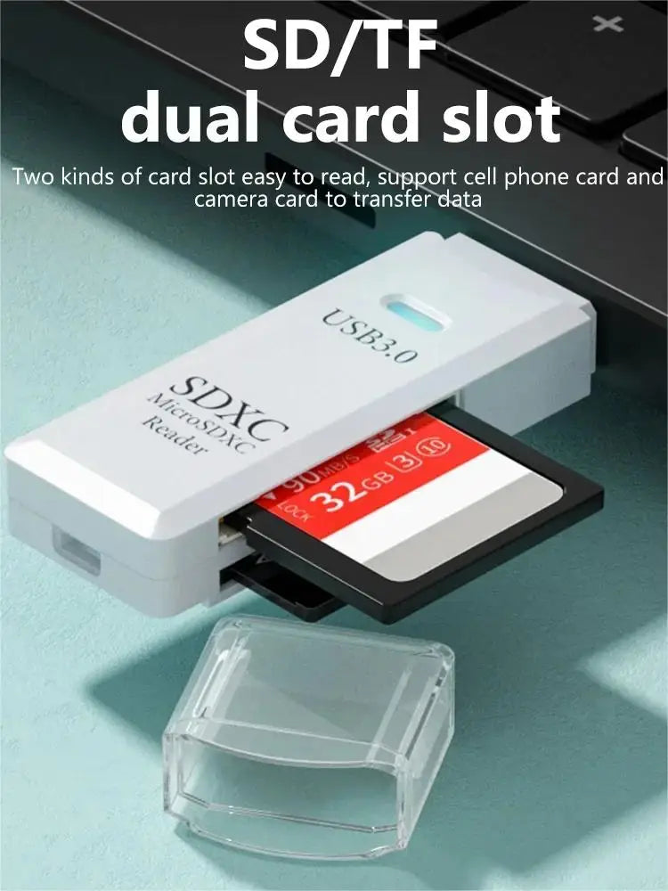 Leitor de cartão multifuncional 2 em 1, usb 3.0, mini sd, tf, leitor de cartão de memória, adaptador para laptops, acessórios