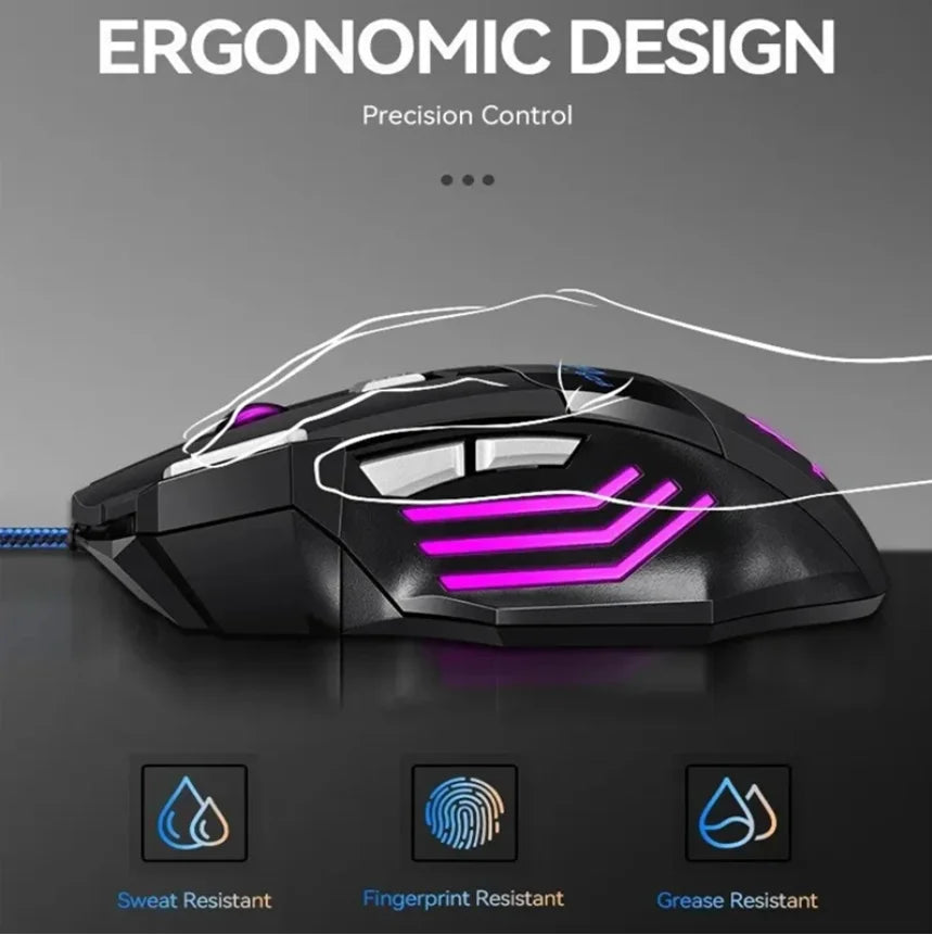 Mouse Gamr com fio com Retroiluminação LED