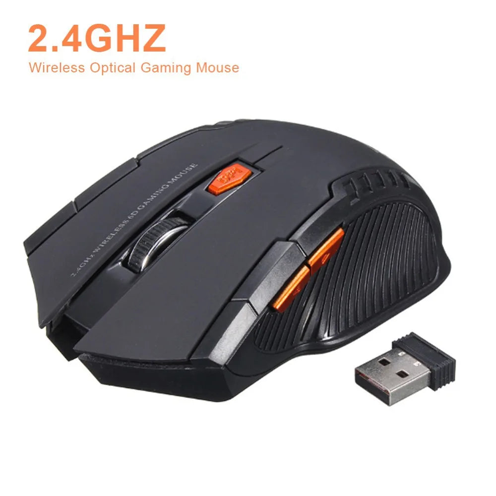 Mouse Óptico Sem Fio 2.4GHz com Receptor USB e 6 Botões
