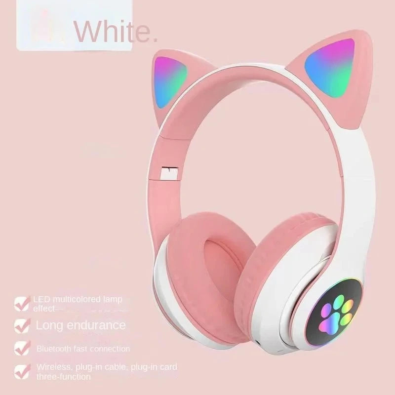 Fone de ouvido sem fio STN28 orelha de gato sem fio Bluetooth universal