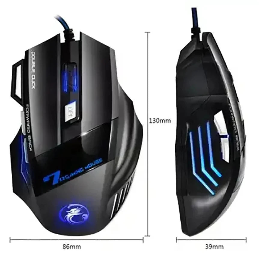 Mouse Gamr com fio com Retroiluminação LED