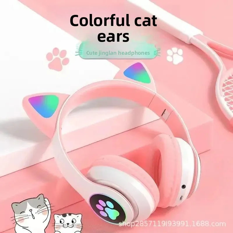 Fone de ouvido sem fio STN28 orelha de gato sem fio Bluetooth universal