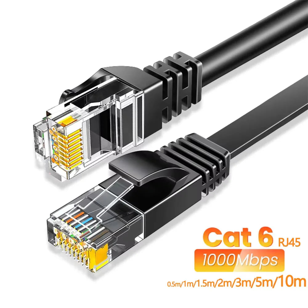 Cabo Ethernet Cat6 Gigabit Cabo de Internet de alta velocidade 1000Mbps RJ45 Cabo de rede LAN blindado para laptop roteador PC PS5 4 3 Xbox