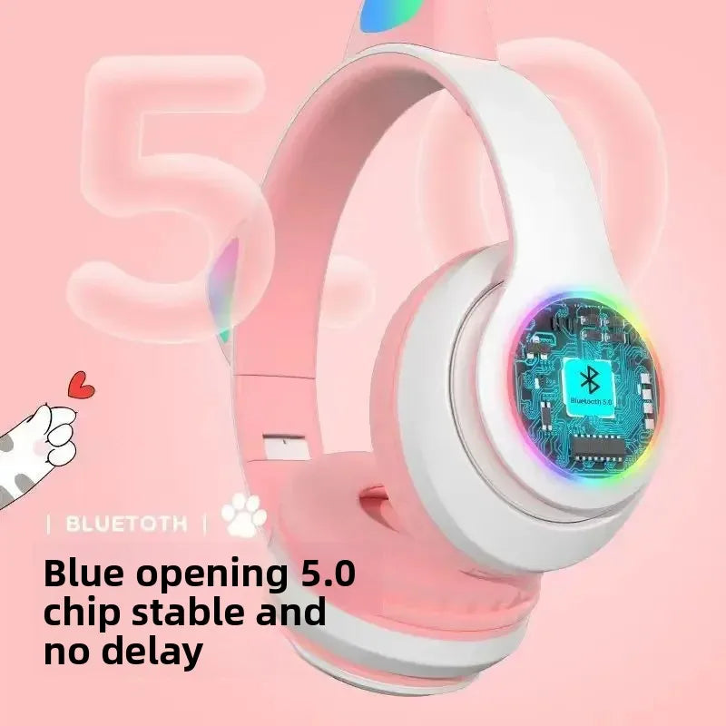 Fone de ouvido sem fio STN28 orelha de gato sem fio Bluetooth universal