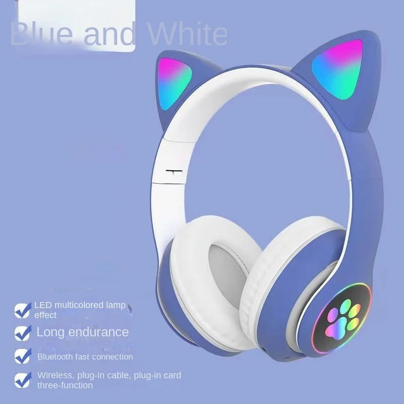 Fone de ouvido sem fio STN28 orelha de gato sem fio Bluetooth universal