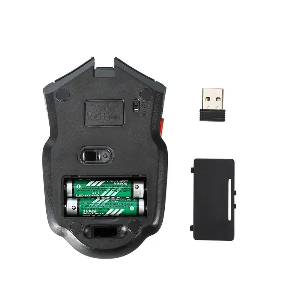 Mouse Óptico Sem Fio 2.4GHz com Receptor USB e 6 Botões