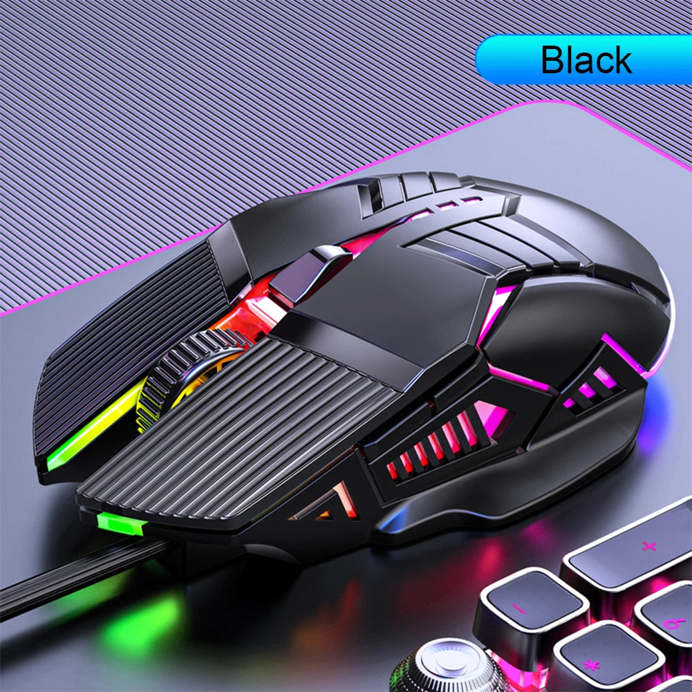 Mouse Gamer, 6 botões LED, Mouse silencioso para PC, Laptop, 3200DPI