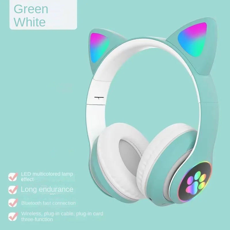 Fone de ouvido sem fio STN28 orelha de gato sem fio Bluetooth universal